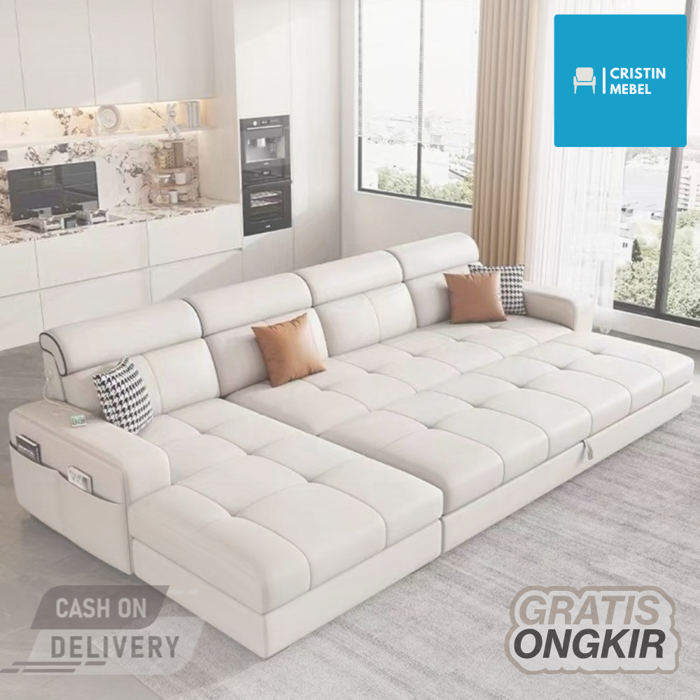 Sofa Minimalis - Sleeper Bed - Sofa Bed - Sofa Multifungsi Ada Storage