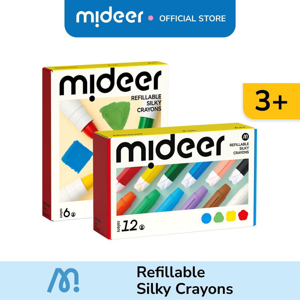 Mideer - Refillable Silky Crayons | Krayon Mewarnai Anak