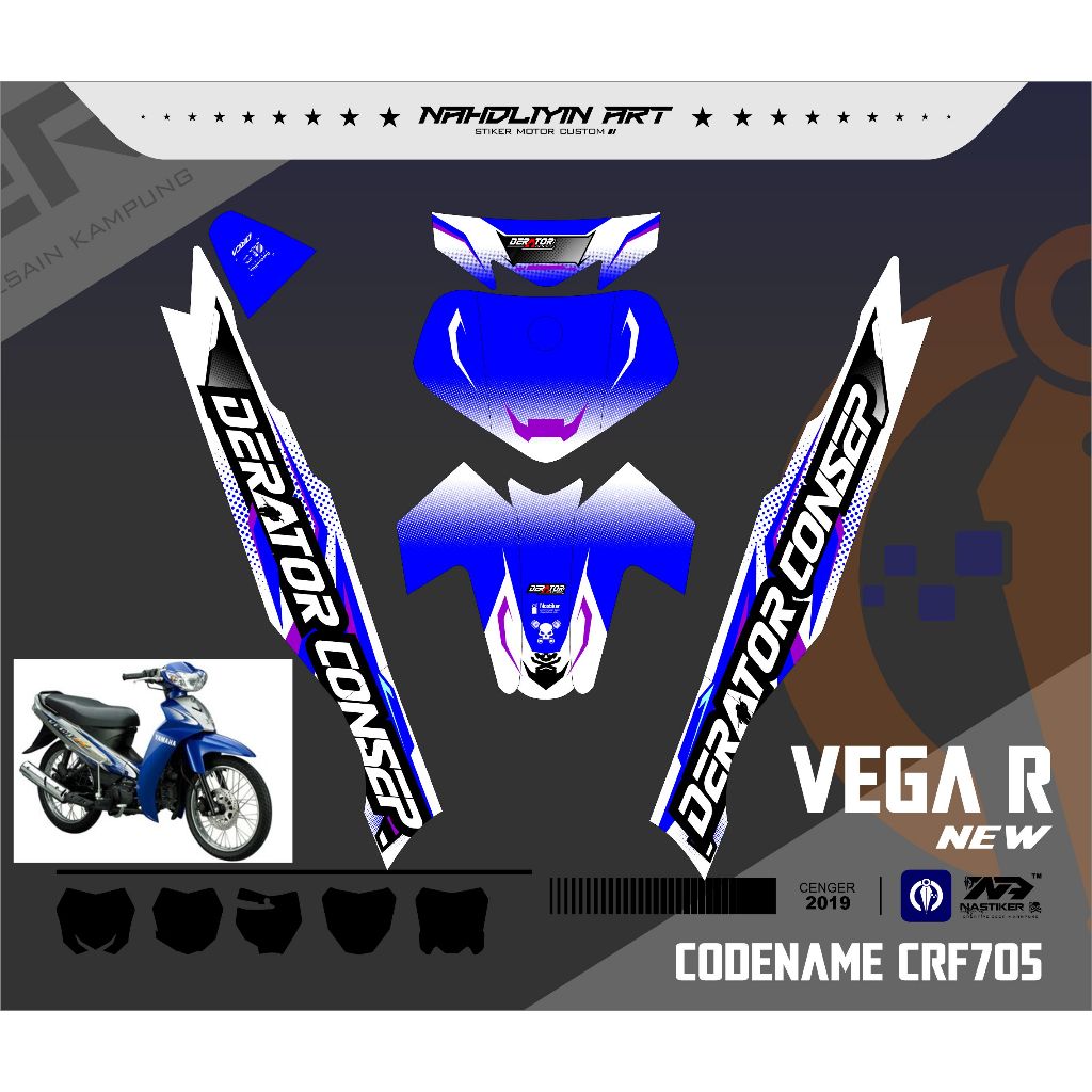 Stiker VEGA R NEW SIMPEL Stiker Striping VEGA minimalis Keren VEGA2