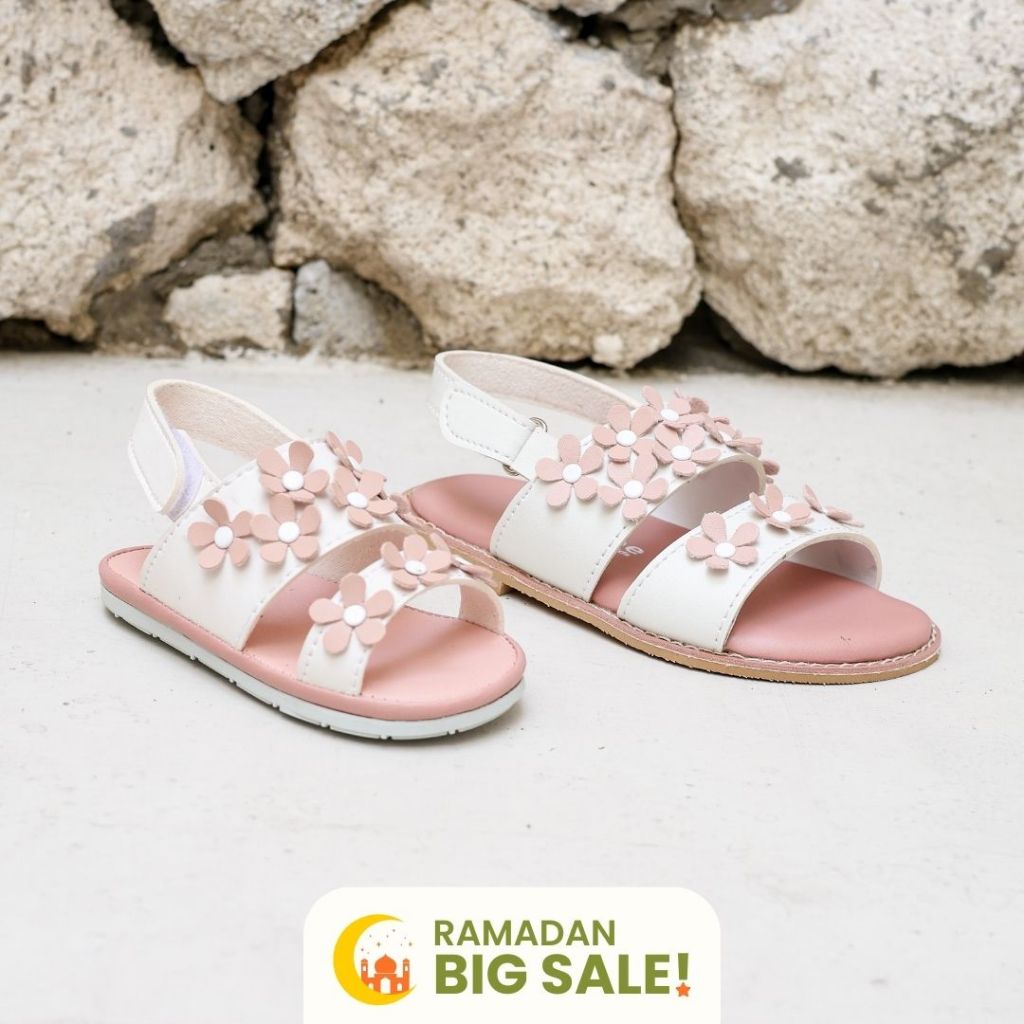Poptoe Belle - White | Sepatu Sandal Anak / Bayi Perempuan