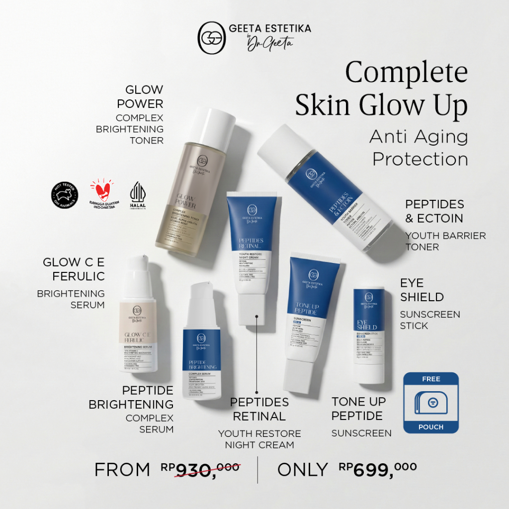 Complete Skin Glow Up Anti Aging Protection – Cegah Tanda Penuaan, Mencerahkan & Perlindungan Maksim