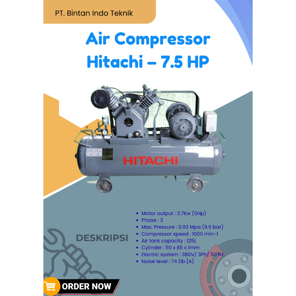 Hitachi 7.5HP Bebicon Kompresor Udara