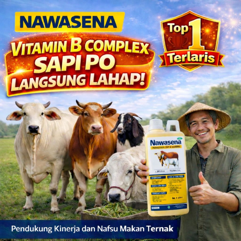 Vitamin B Complex Nawasena Penggemuk Sapi, Vitamin B Complex Hewan Boster Penggemuk Sapi Cepat, TOP 