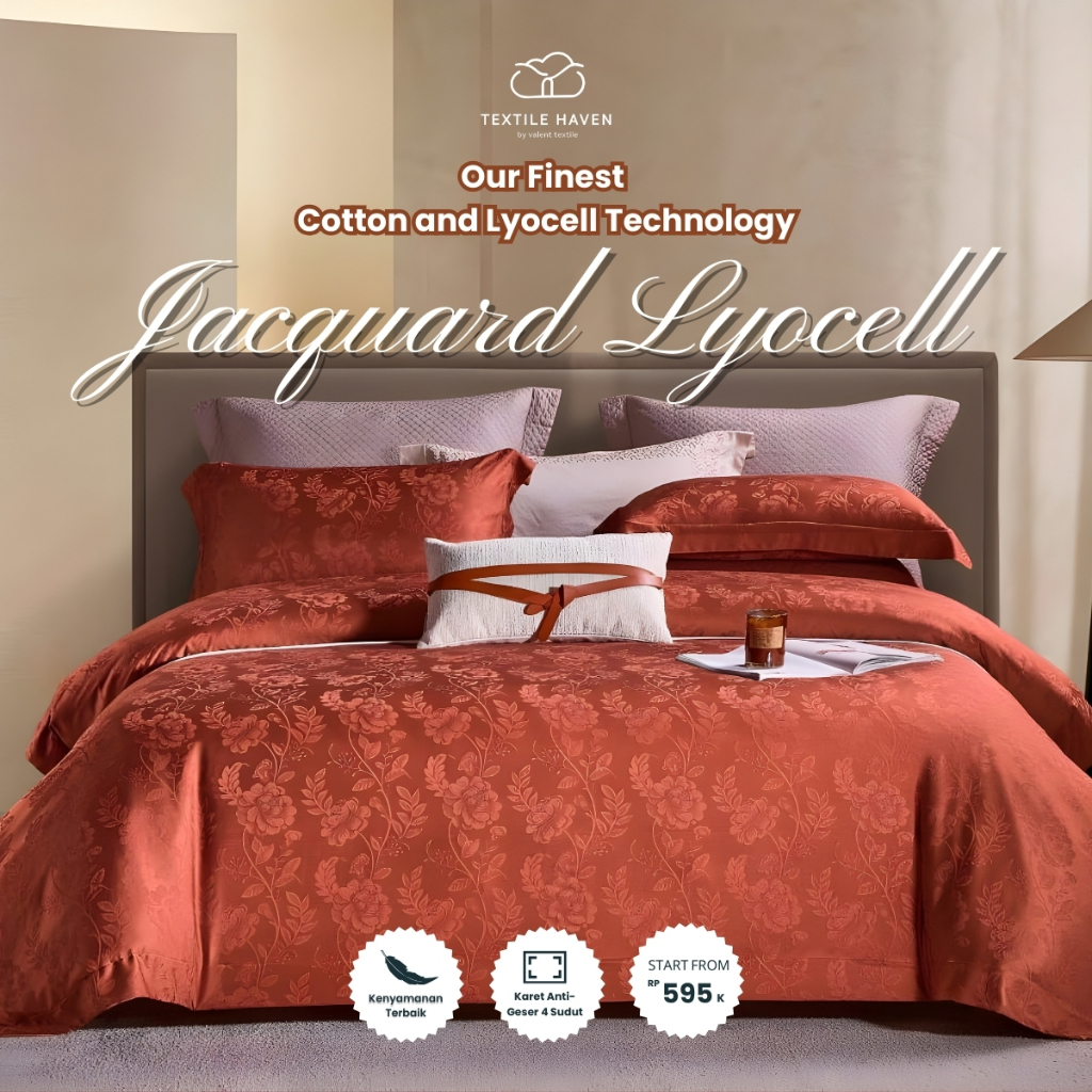 Sprei dan BedCover Jacquard Sutra Serat Bamboo Original 80s | Sprei KingKoil Sutra Emboss tinggi 40