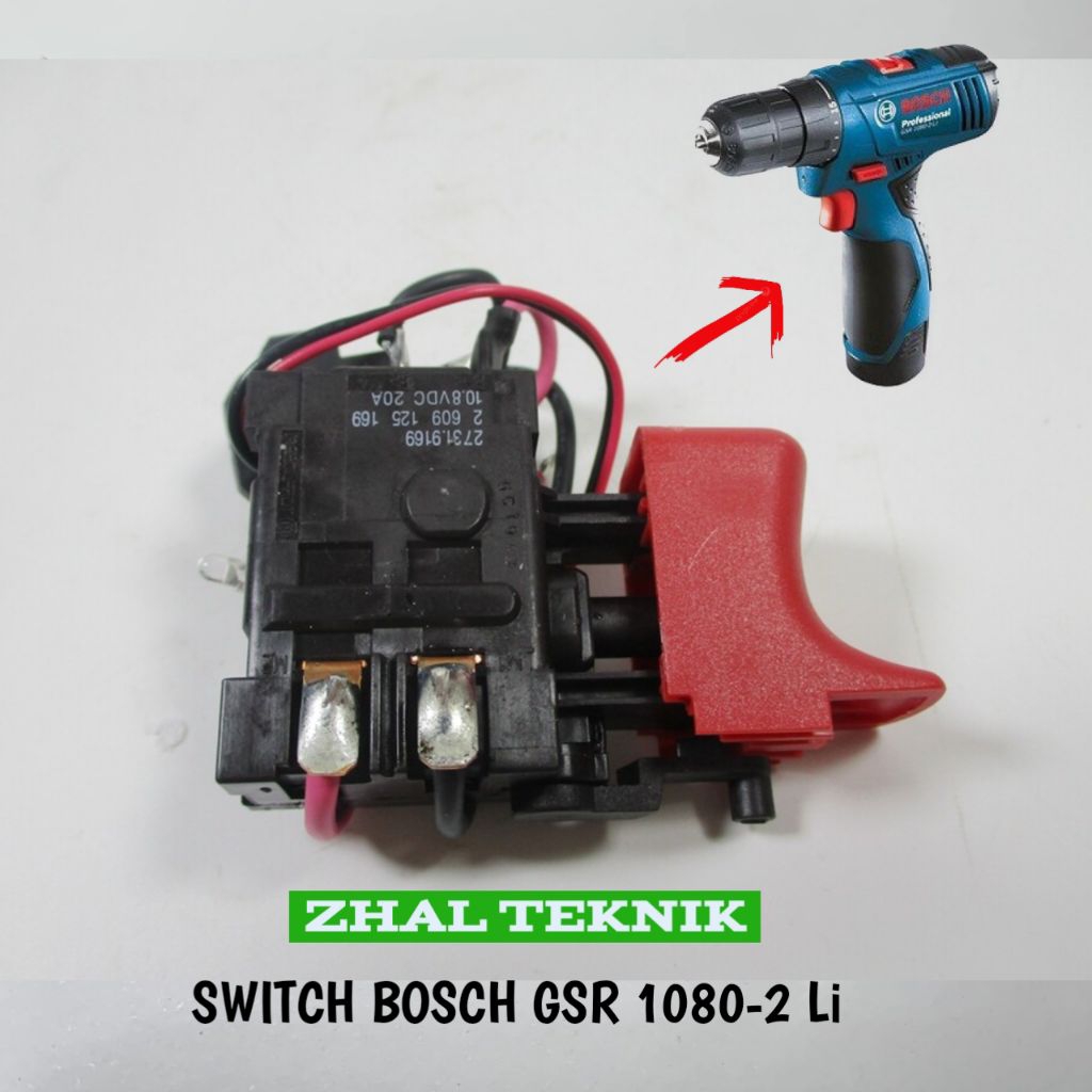 switch untuk Bosch GSR 1080-2 Li mesin bor cas 10m original part