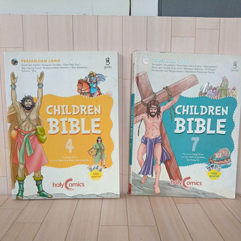 Buku Bacaan komik Anak Kristiani Perjanjian Lama & Baru Children Bible 4 & 7 By Jang Gil-Su | Park J