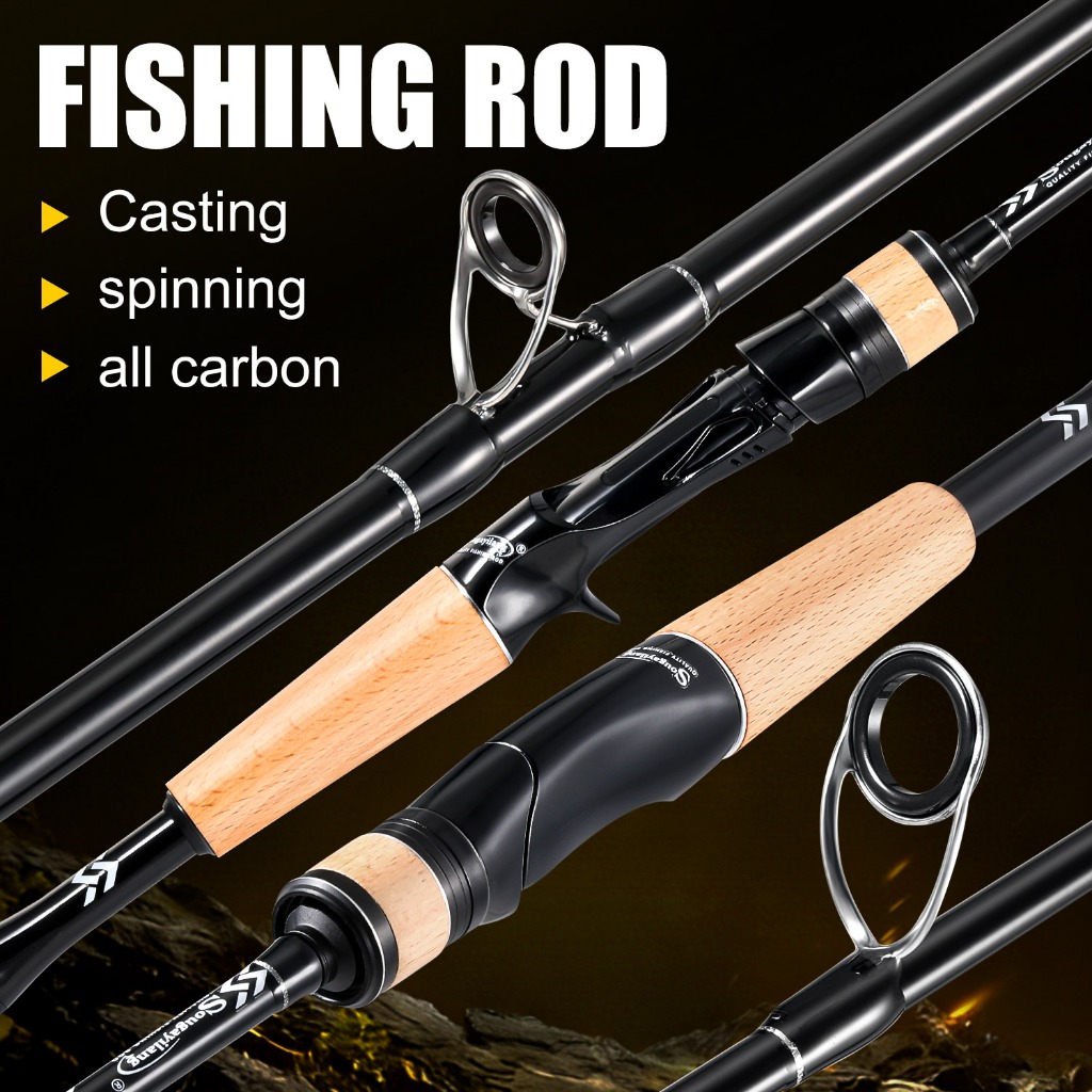 2 Sections Joran Pancing 1.8m M and ML Power 10kg Spinning Fishing rod Solid Carbon Pole joran casti