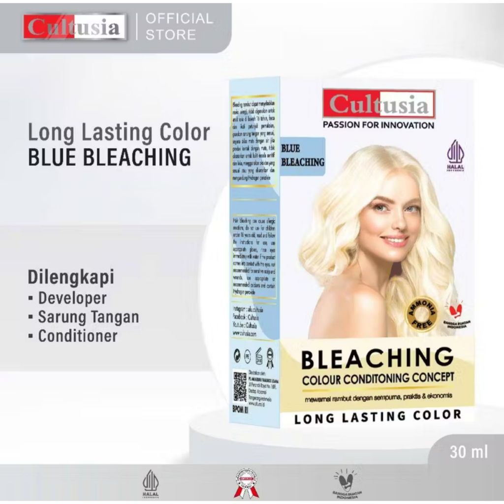 Cultusia Bleaching Powder 0/00 30ML - Cat rambut bleaching cultusia - Bleaching rambut