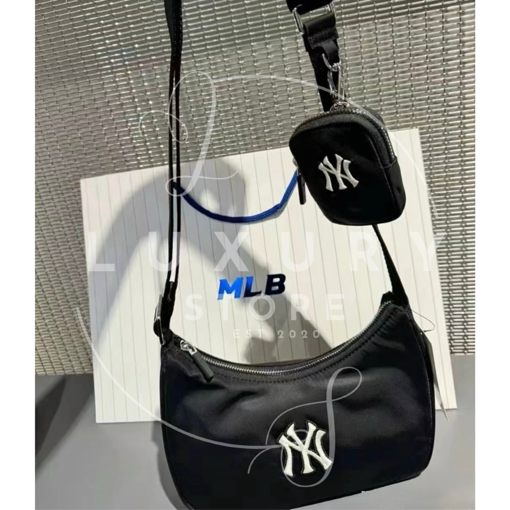 LUXURY STORE TAS MLB BASIC SPORTIVE HOBO BAG BLACK NYLON