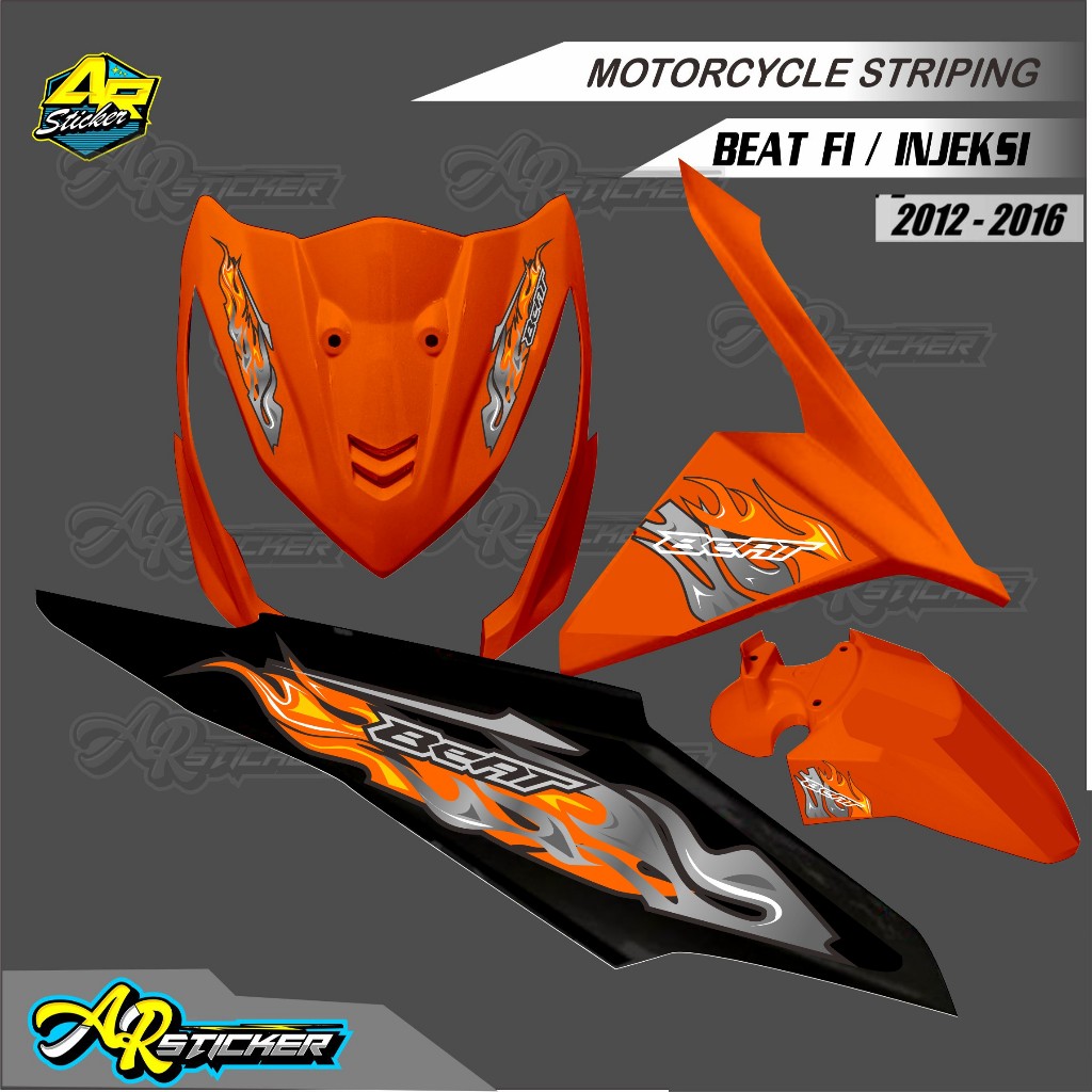 STRIPING BEAT FI TRANSPARAN UV MOTIF API STIKER BEAT API TRANSPARAN