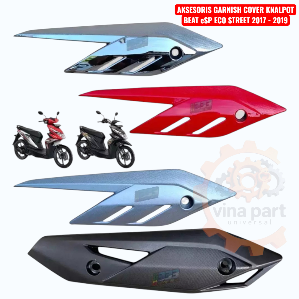 aksesoris garnish cover tutup pelindung knalpot beat new eco street 2017 - 2019 K81