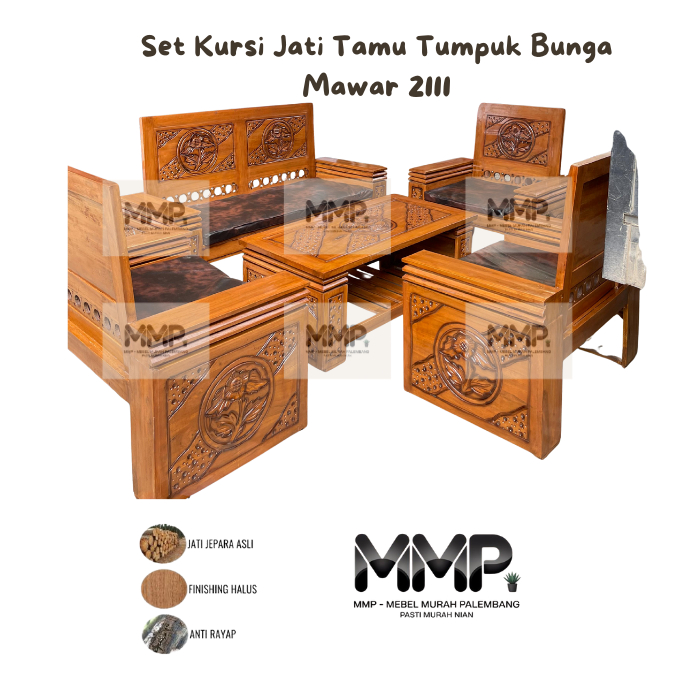Set Kursi Tamu Jati Tumpuk 2111 | Kursi Tamu Jati Jepara Asli Murah Palembang