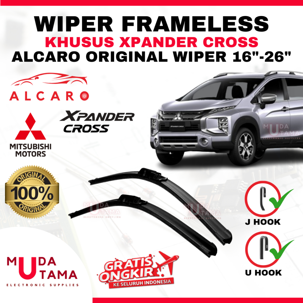 Wiper Frameless XPANDER CROSS Original Alcaro - Sapu Kaca XPANDER CROSS - Wiper XPANDER CROSS Framel