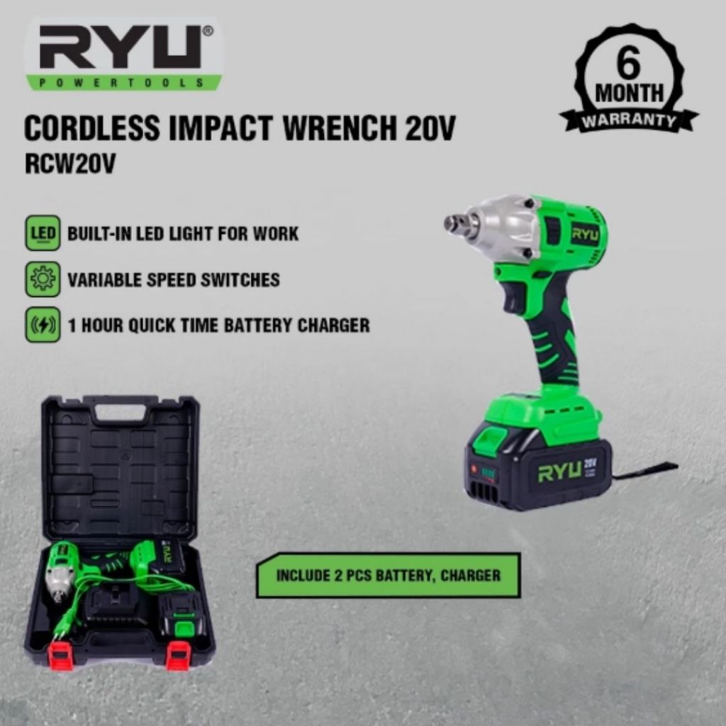 Ryu cordless impact wrench 20v - impact wrench - pembuka baut - perkakas