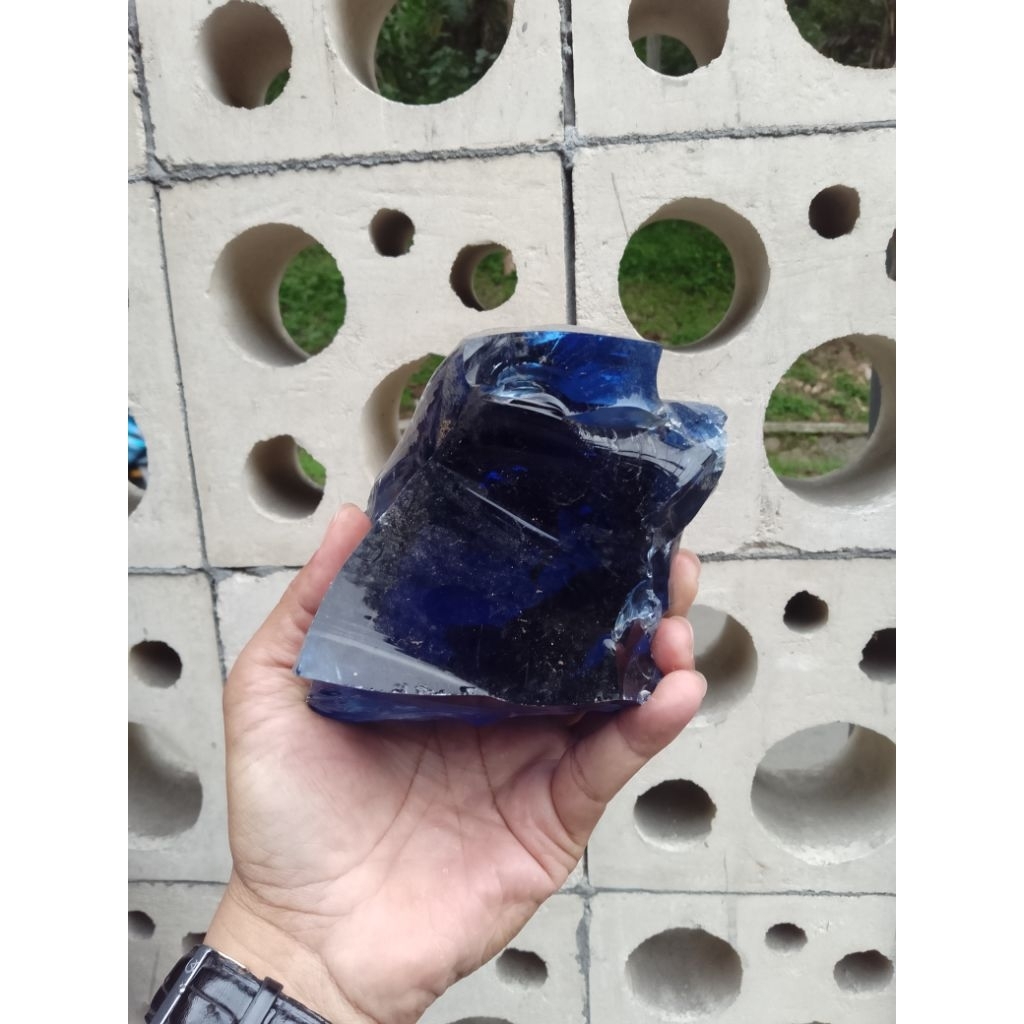 Batu obsidian bahan biru 1kg