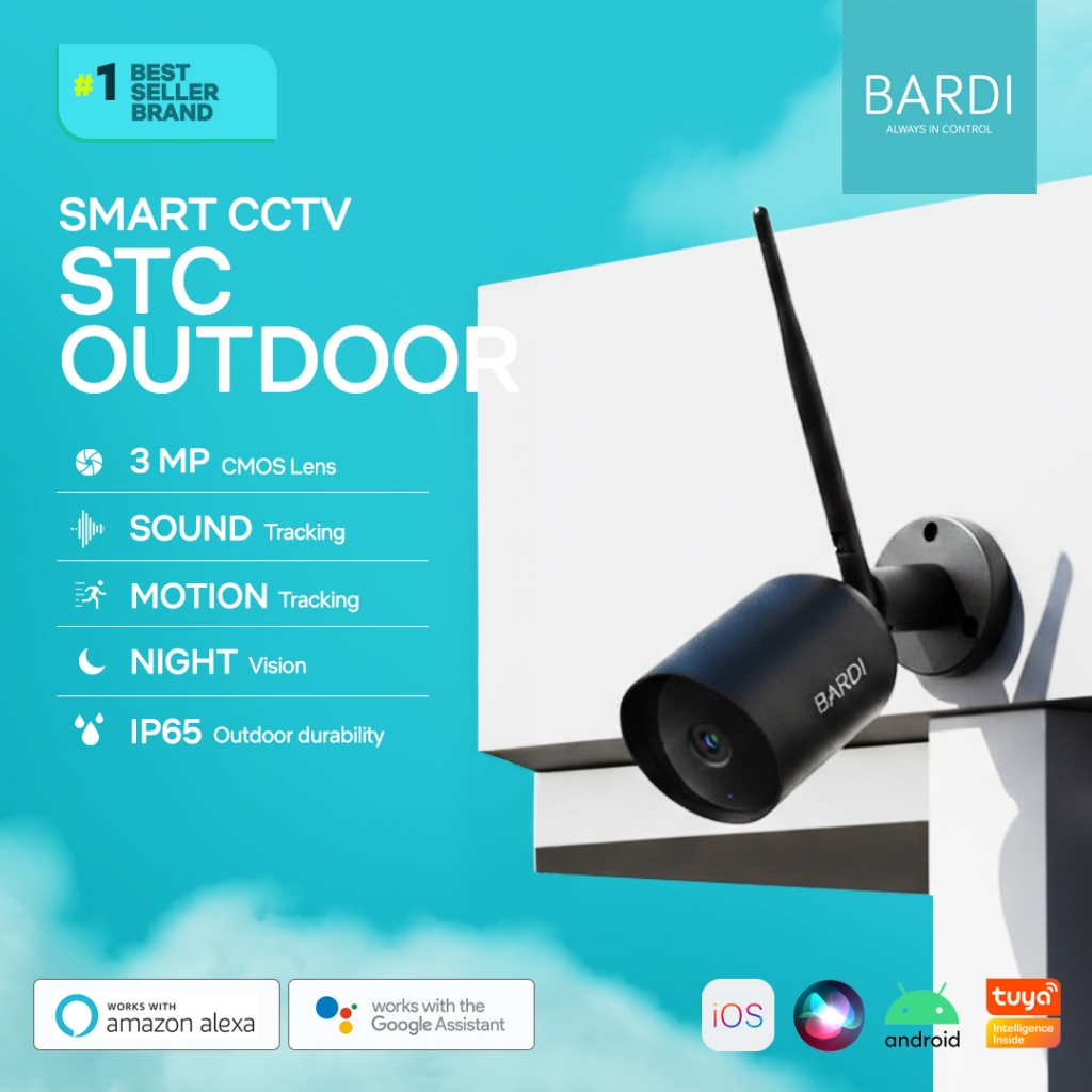 BARDI Smart Outdoor STC IP Camera CCTV Wifi IoT Home Automation + Micro SD