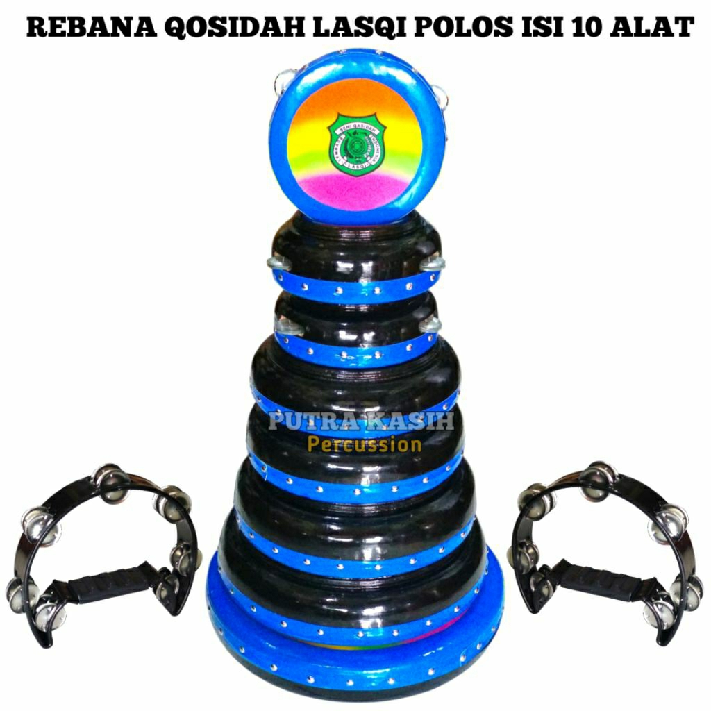 Rebana qosidah 1 set murah|Rebana murah|Rebana qosidah polos lasqi isi 10 alat