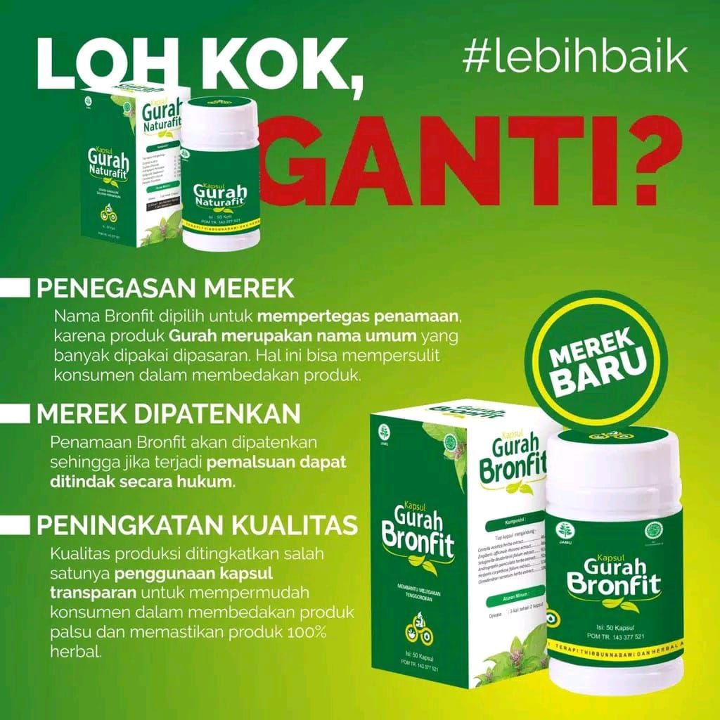 Obat Paru-Paru, TBC, ISPA, Batuk Menahun HerbalGurah Bronfit Naturafit Asli