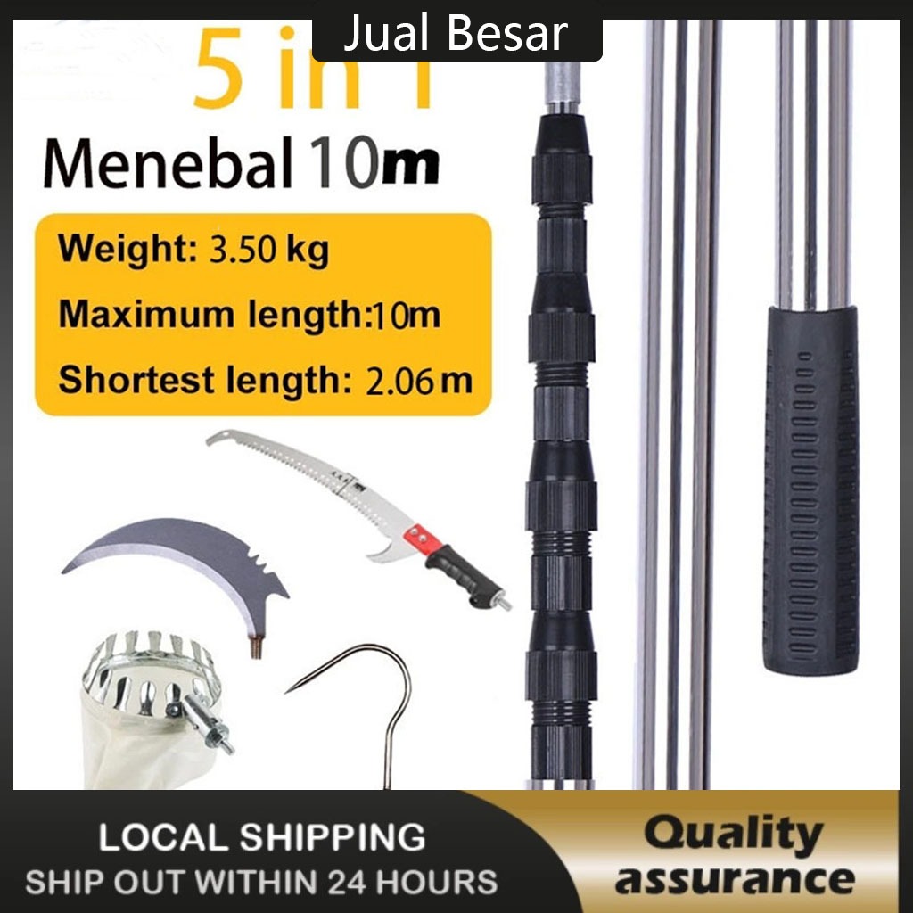 6 in1 6M Tongkat Panjang Untuk Petik Buah /metal fruit picker /galah pemetik buah 10 meter/tongkat p