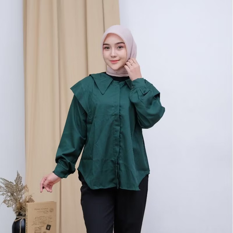 TIARA HIJAU BLOUSE COTTON TOYOBO POLOS / BAJU KATUN TOYOBO PREMIUM