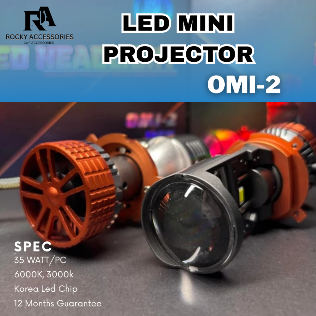 Lampu Mini Biled LED Motor Mobil Mini Projector OMI-2 H4 PNP