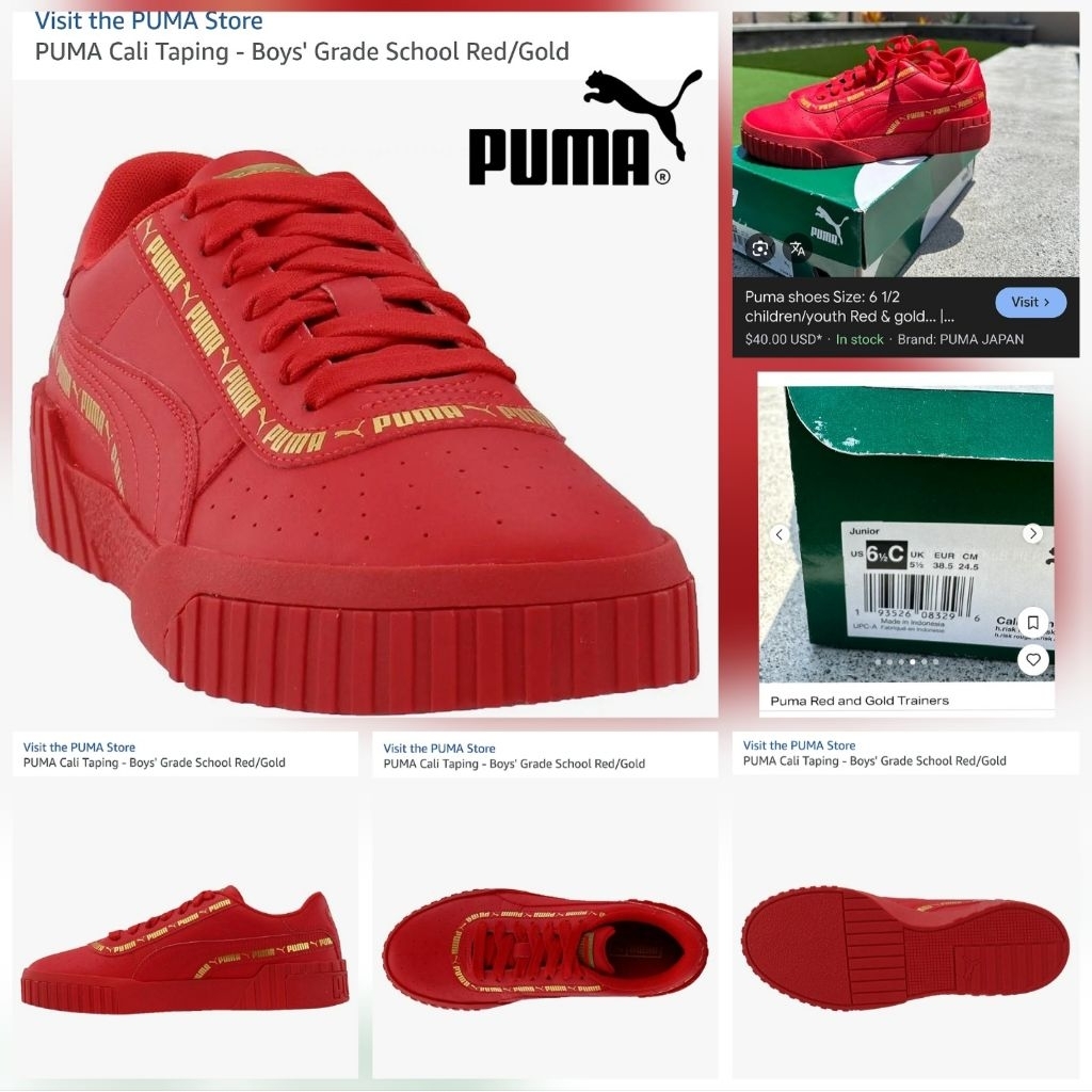 Original Puma Cali Taping Red/Gold 373066-04
