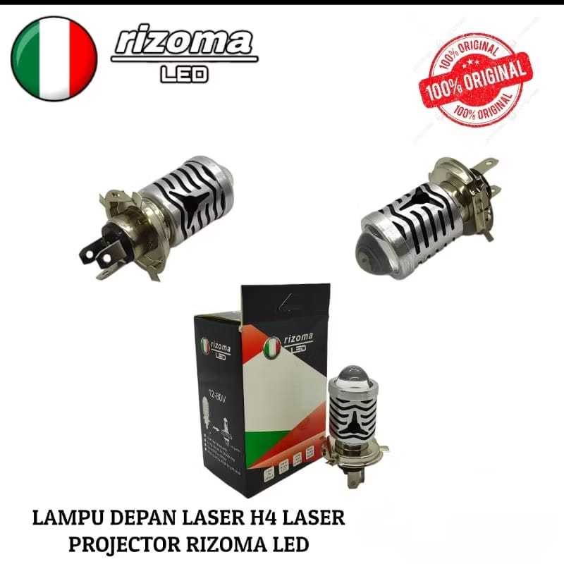 Lampu utama H6 laser kipas Rizoma LED putih kuning ac dc