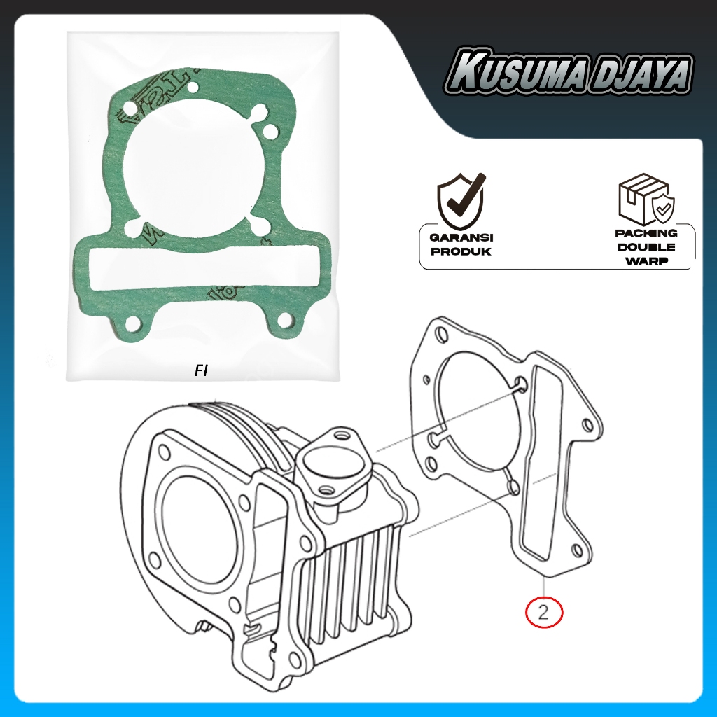 PAKING GASKET BLOK PISTON BORING BEAT VARIO SCOOPY FI 110 2012 - 2014