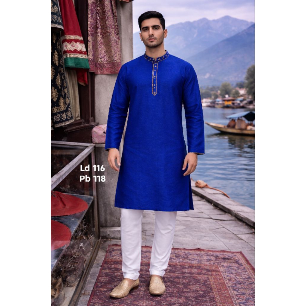 Kurta Sherwani baju Koko India pria Bollywood Dance Tari Simpel polos bordir size lengkap