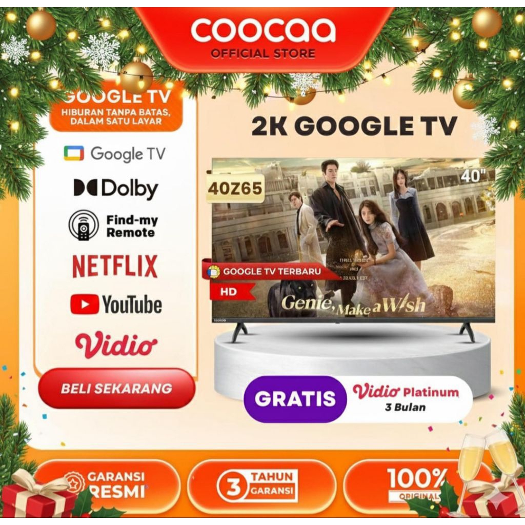 SALE COOCAA 40Z65 GOOGLE TV 2K GRATIS ONGKIR SAMPAI CILACAP KOTA