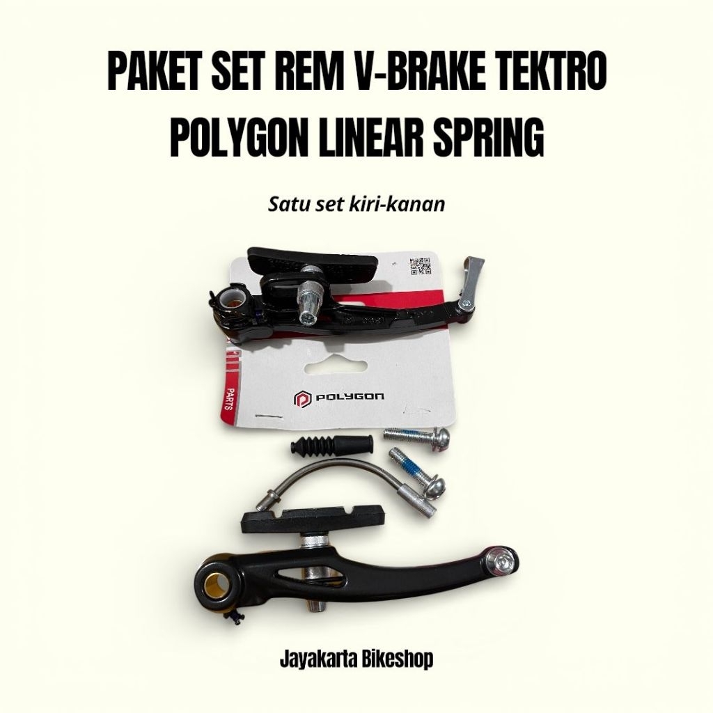 SET REM SEPEDA V-BRAKE TEKTRO POLYGON | BRAKE SET LINEAR SPRING KIRI KANAN