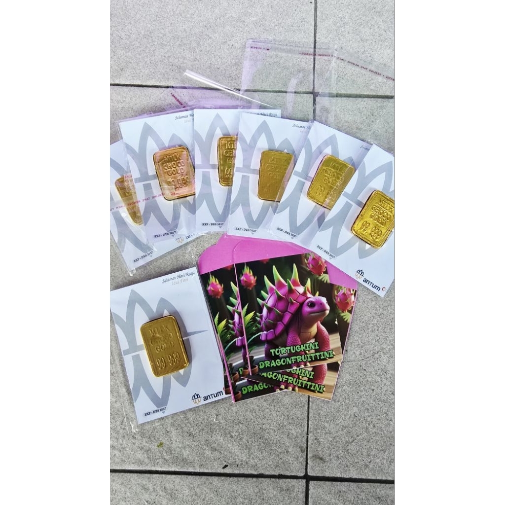 coklat emas antum kartu ucapan gift coklat lucu