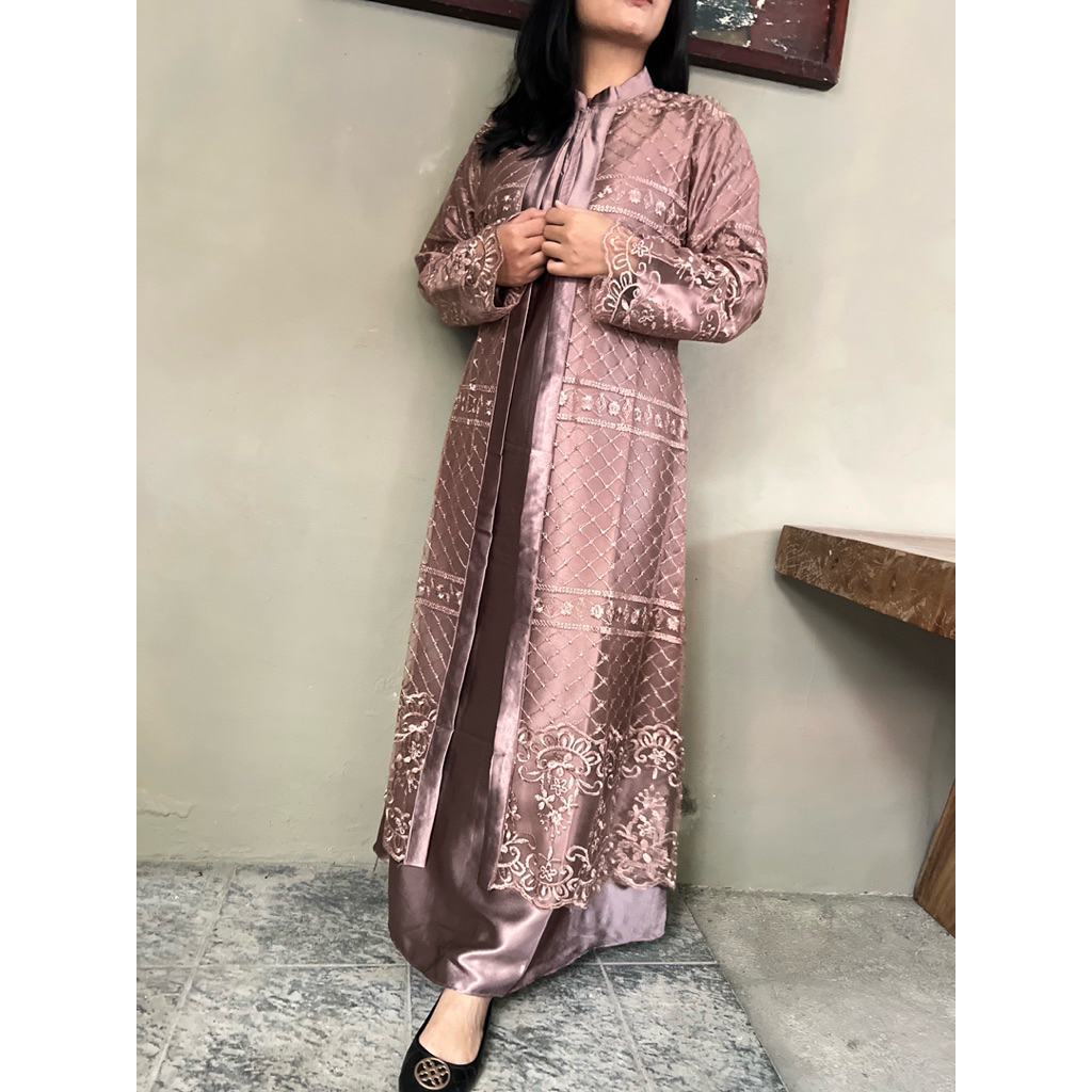 Gamis rompi brokat sambung
