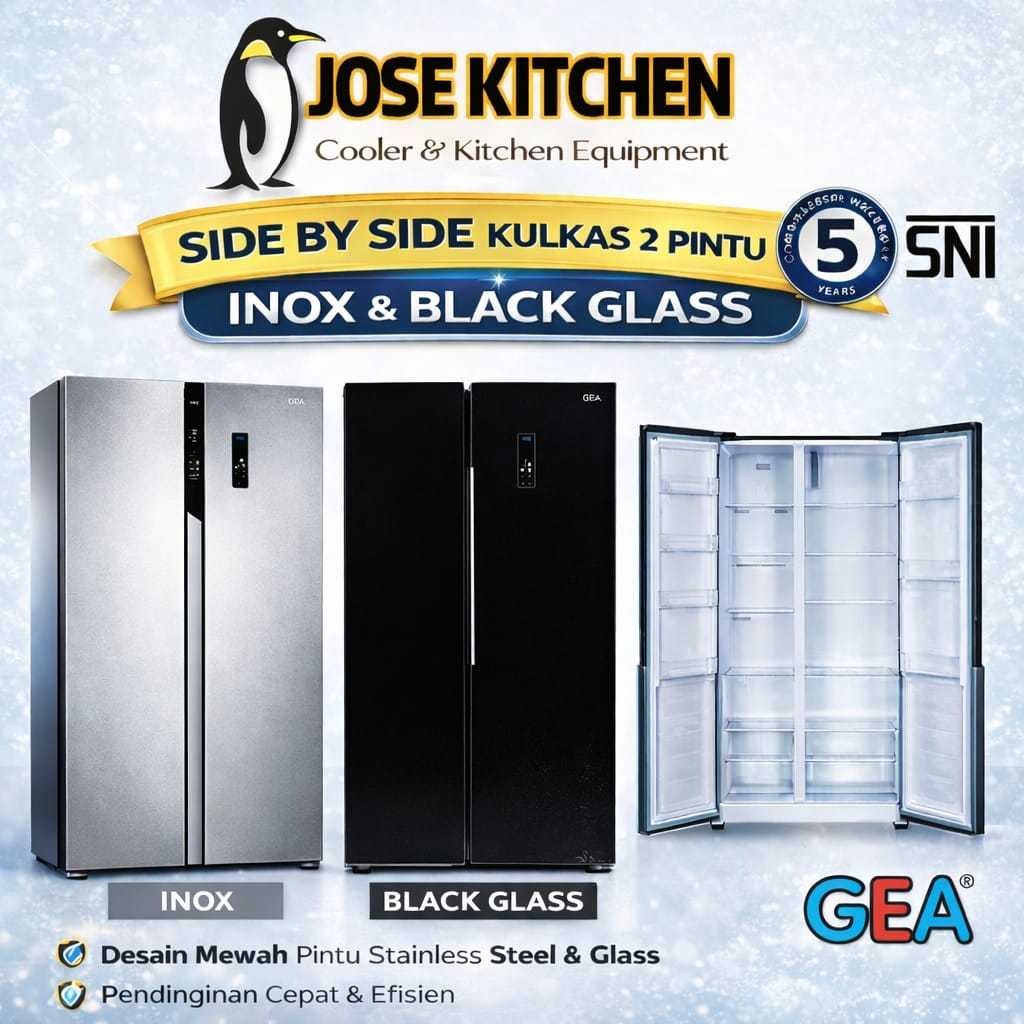 GEA Kulkas Side By Side G2D-472R / G2D472R / Kulkas 2 Pintu