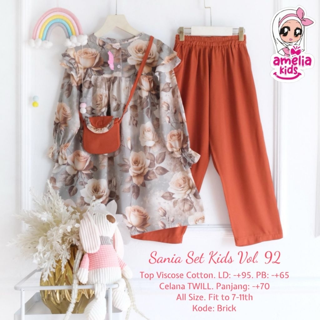 Sania Set Kids Setelan Anak Perempuan Setelan Anak Perempuan Original Ori Amelia Kids