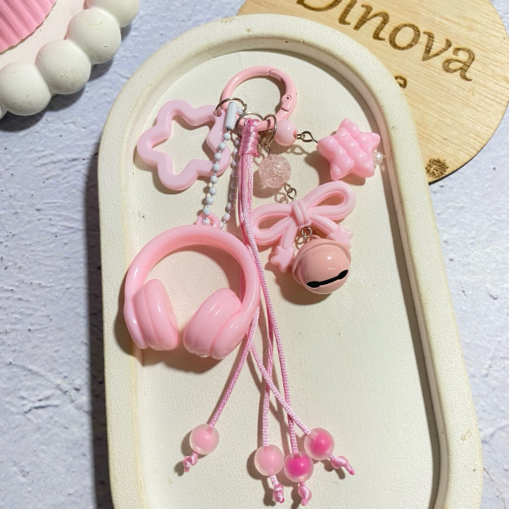 Bag charm Earphone gantungan tas gantungan kunci