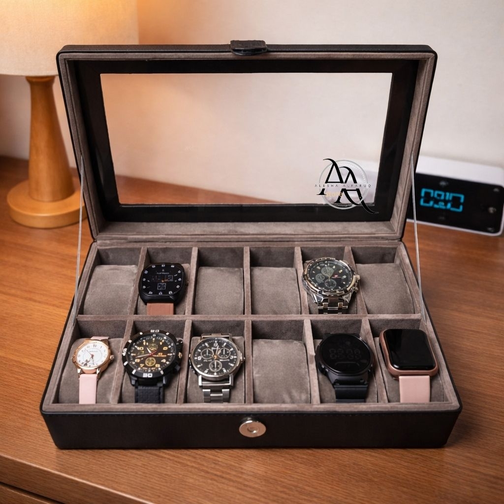 Watch box organizer 12 slot /kotak jam tangan isi 12 /Box jam tangan isi 12/tempat jam tangan isi  1