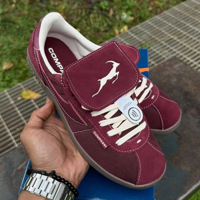 PROMO Sepatu Sneakers Compass Home Away Merah Maroon Gum Kanvas Premium High Quality BNIB