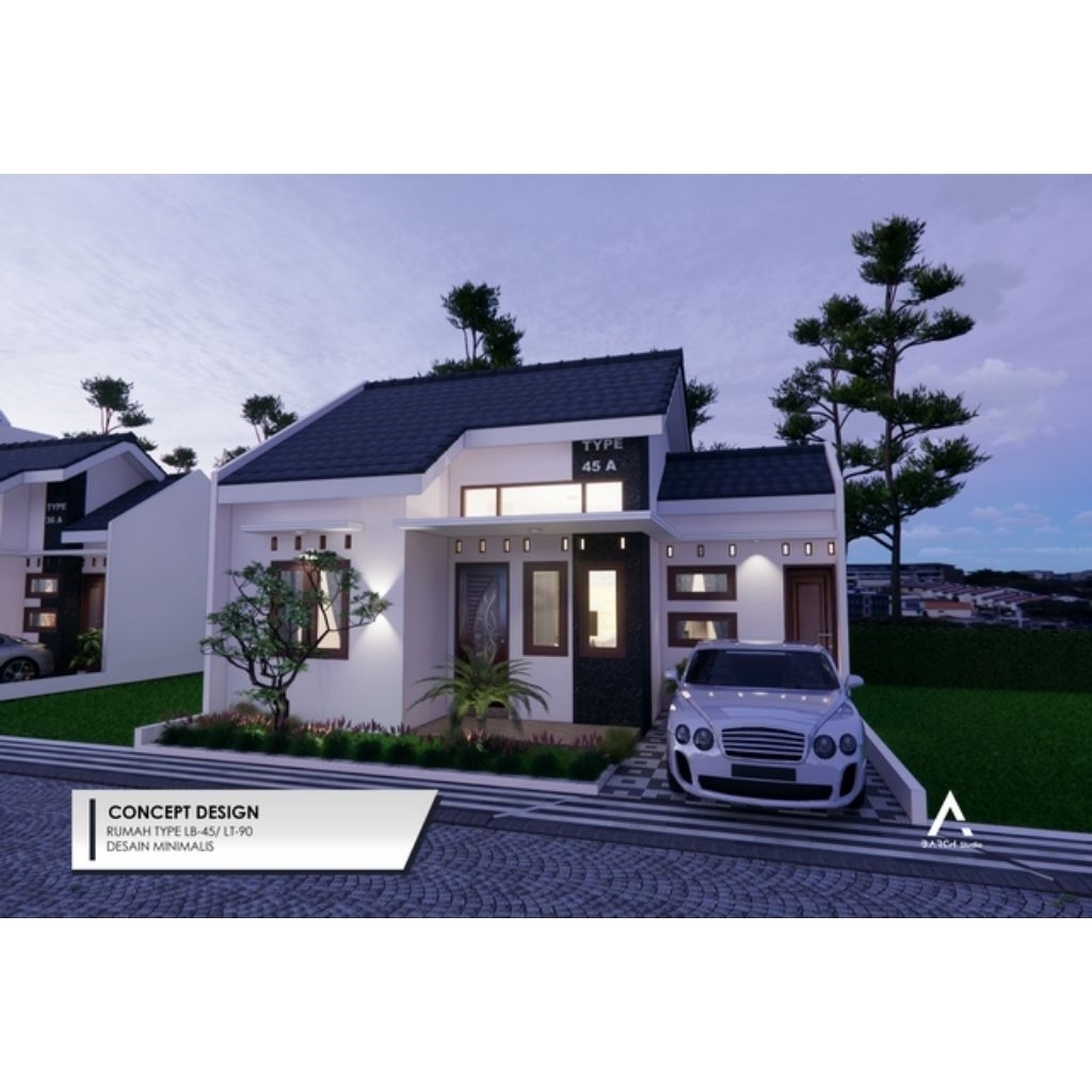 Desain Rumah Tinggal Minimalis 1 Lantai LB 45M2.