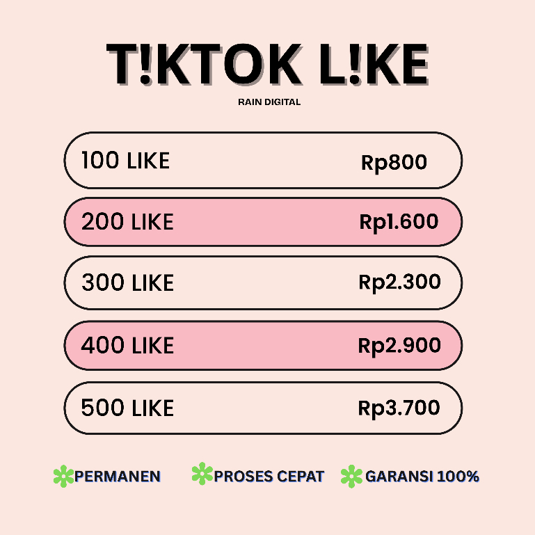LIKE TIKTOK FYP FAST PERMANENT PREMIUM GLOBAL