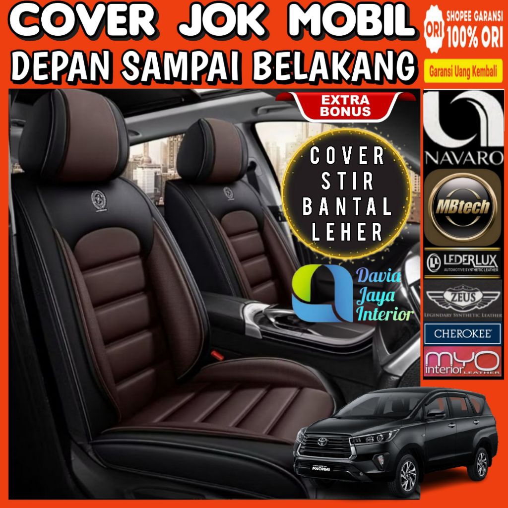 sarung jok mobil innova reborn 2016 - 2026 tipe G tipe V Q fullset gratis cover stir bantal leher