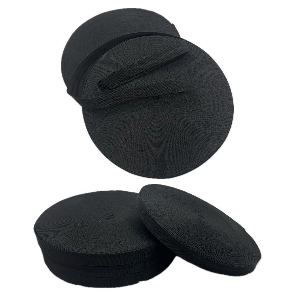 Tali Webbing  Tubular Hitam 2,5 Cm