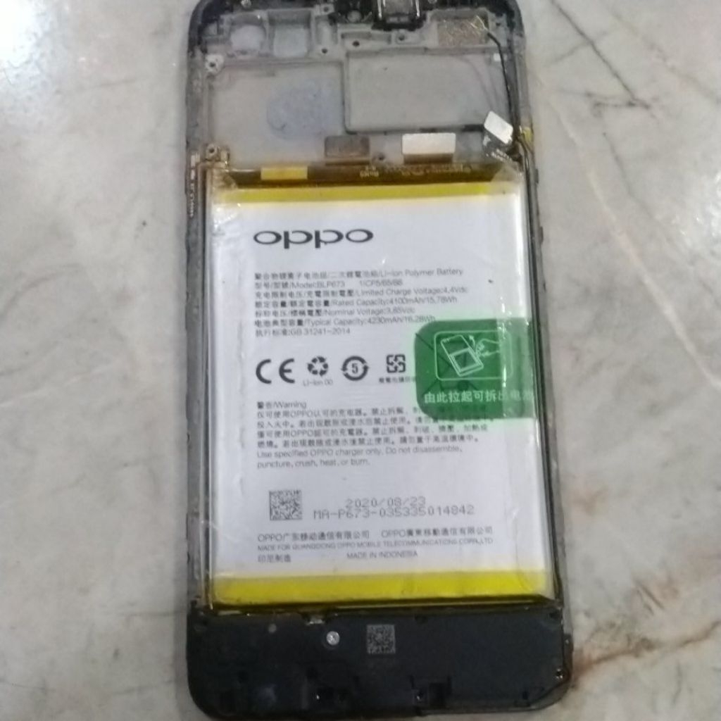 lcd frame buzzer + batrei copotan Oppo A12 murah meriah