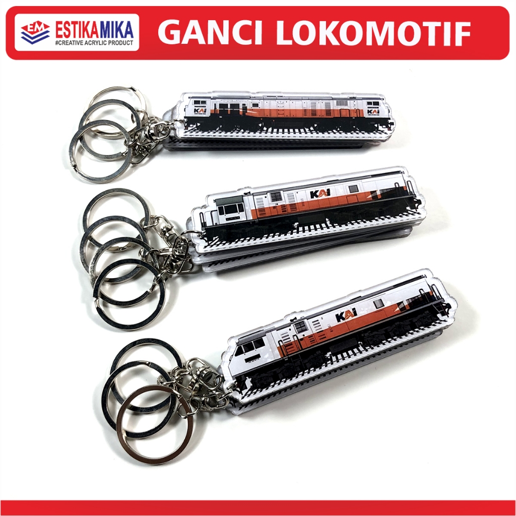 Estika.Mika - Gantungan Kunci Kereta KAI terbaru Bolak Balik | Ganci Miniatur Lokomotif CC206 CC201 