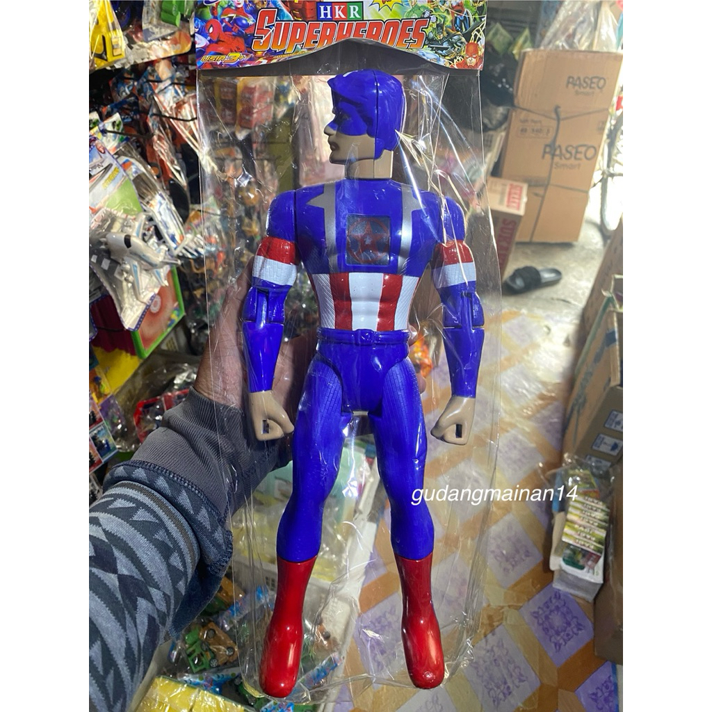 Mainan Anak HKR Robot Superhero Captain Amerika Baterai