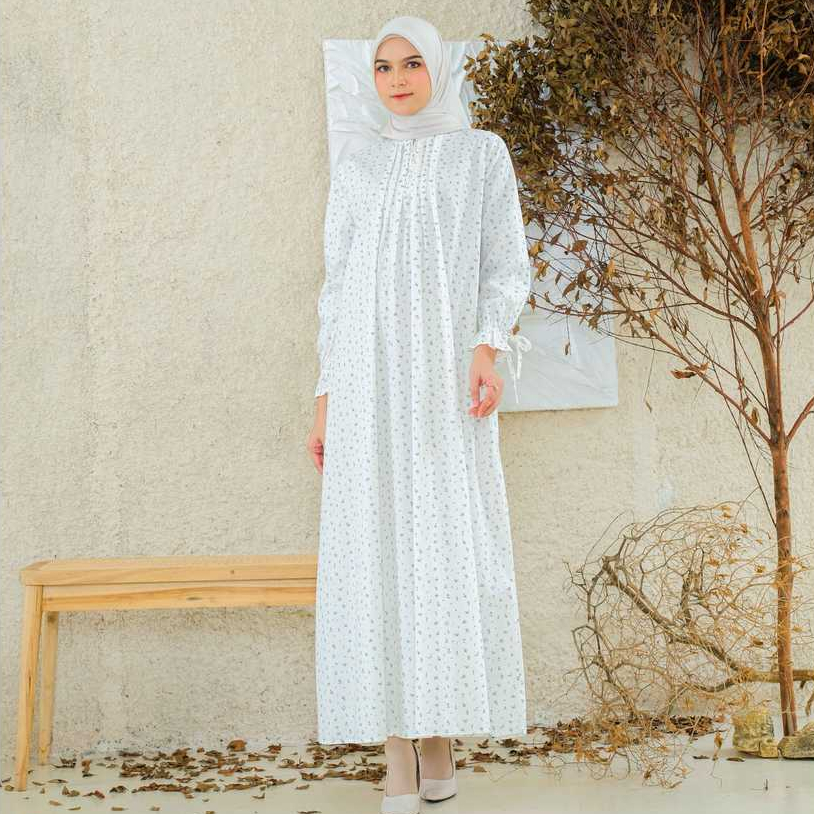 RILLEY - Gamis Wanita Arvella | Gamis Wanita Motif Bunga | Gamis Wanita Bahan Poplin
