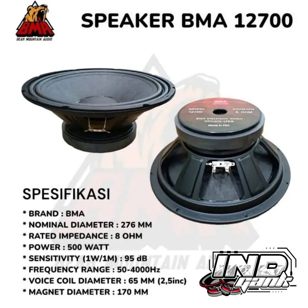 Speaker 12 Inch BMA 12700 Original