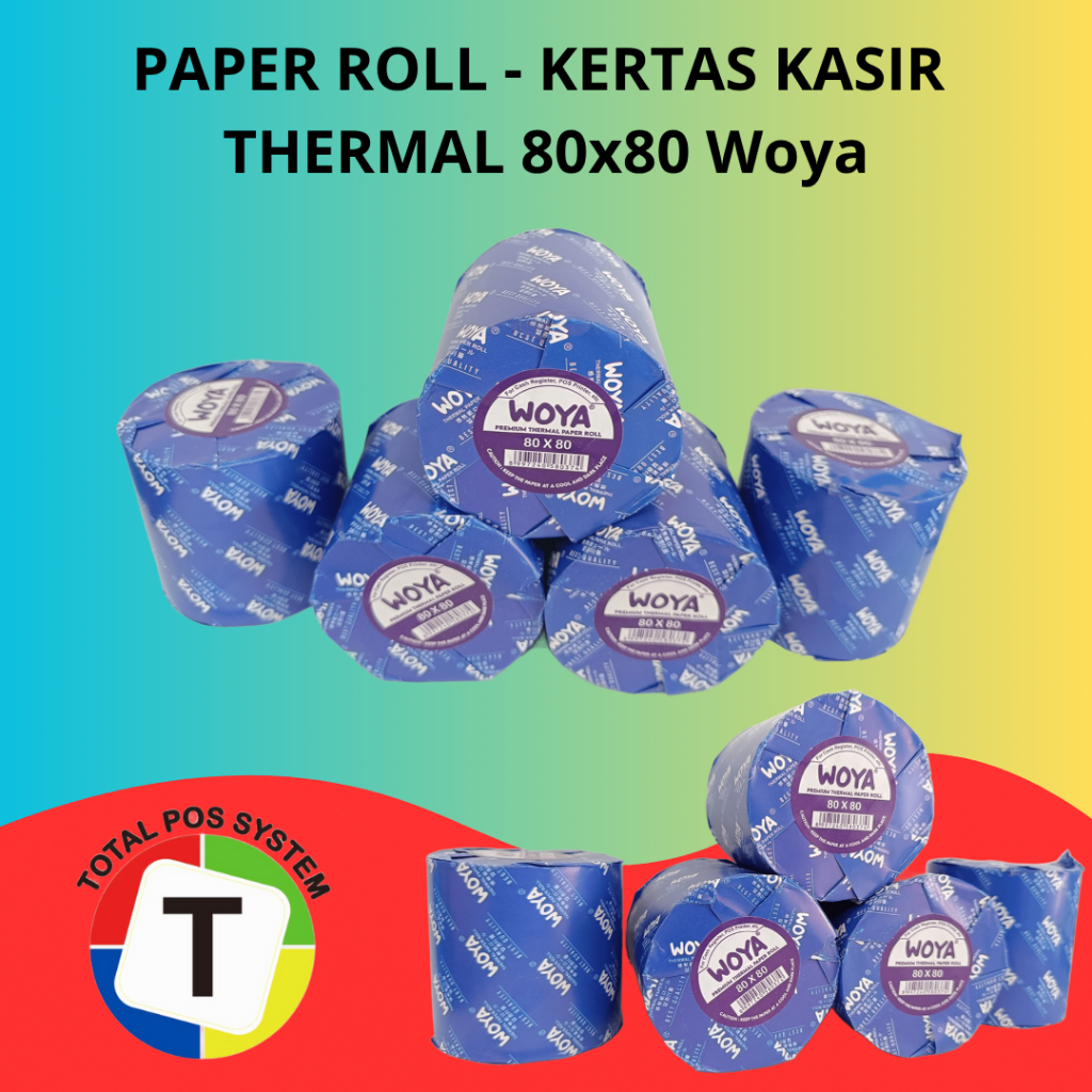 Kertas Termal WOYA Uk 80x80 - Thermal Paper - Kertas Struk - Thermal Papar Woya 80x80mm