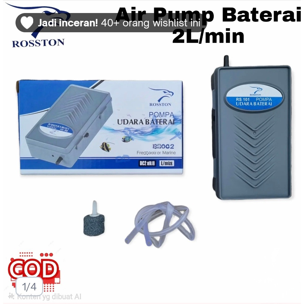 Rosston RS 101 pompa udara aerator baterai portable air pump gelembung ikan