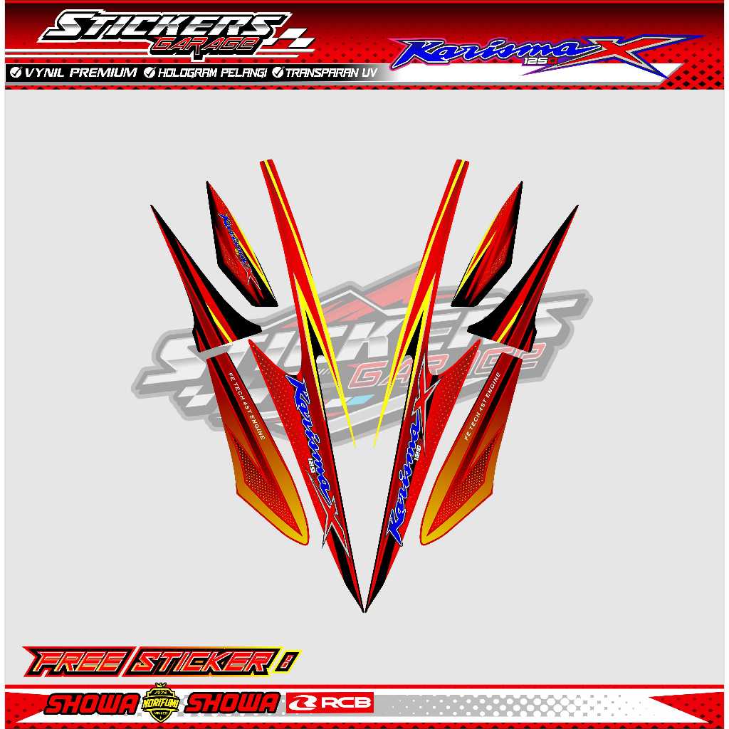STRIPING VARIASI HONDA KARISMA 125 X / STICKER LIST VARIASI MOTOR KARISMA 125 X